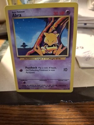 abra pokemon card 43 102 WOC 1999 TCG - Base Set - An individual card from the Pokmon trading and collectible card game (TCG/CCG) Pokmon TCG Base Set Abra