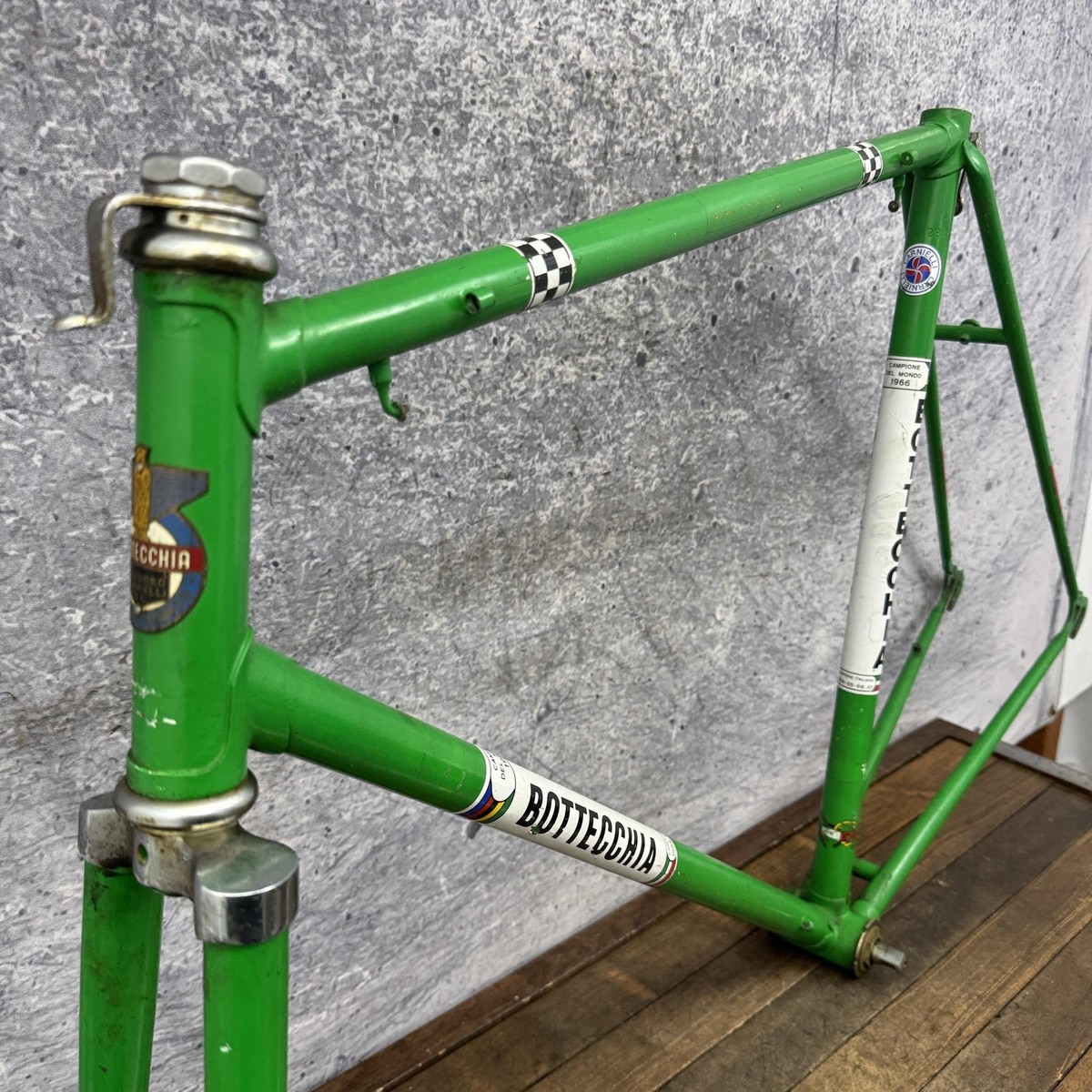 Vintage Bottecchia Road Bike Frame 60cm Green Steel Italy Racing