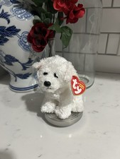 Ty Beanie Baby Cargo the Bichon Frise White Dog