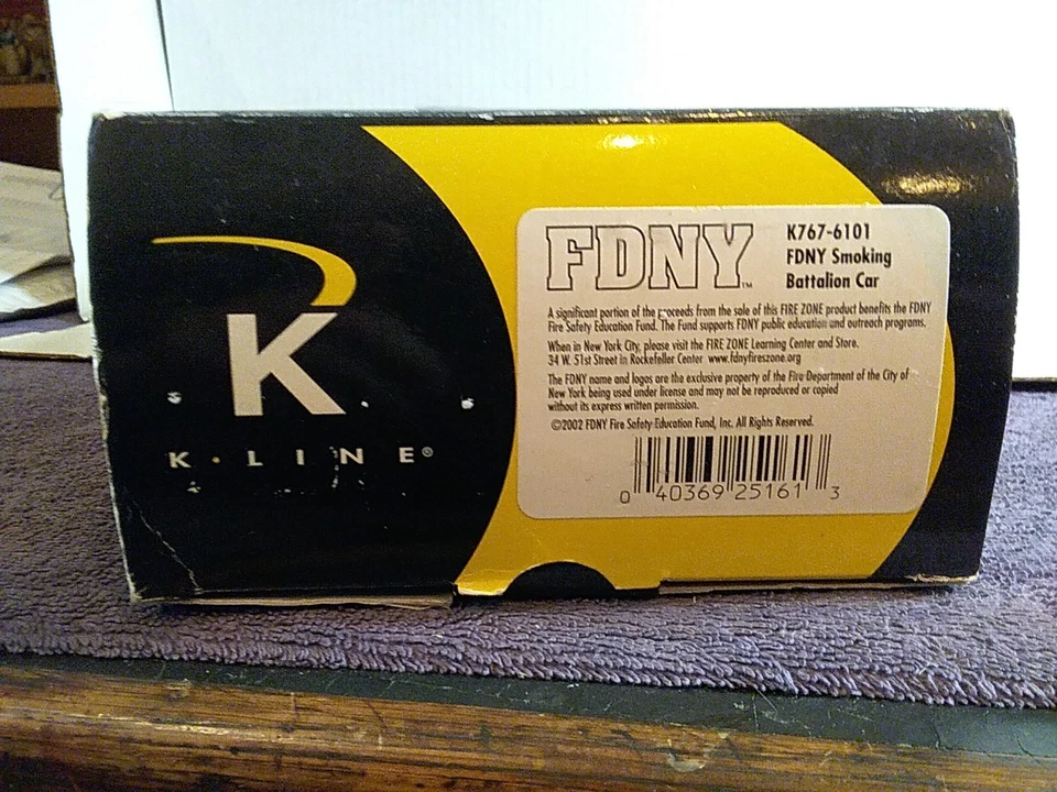 K-Line K676-6101 FDNY Smoking Battalion Car New - Image 2 of 4