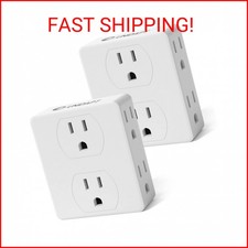 Multi Plug Outlet Splitter, Unidapt Multiple Outlets Extender Adapter with 6 AC
