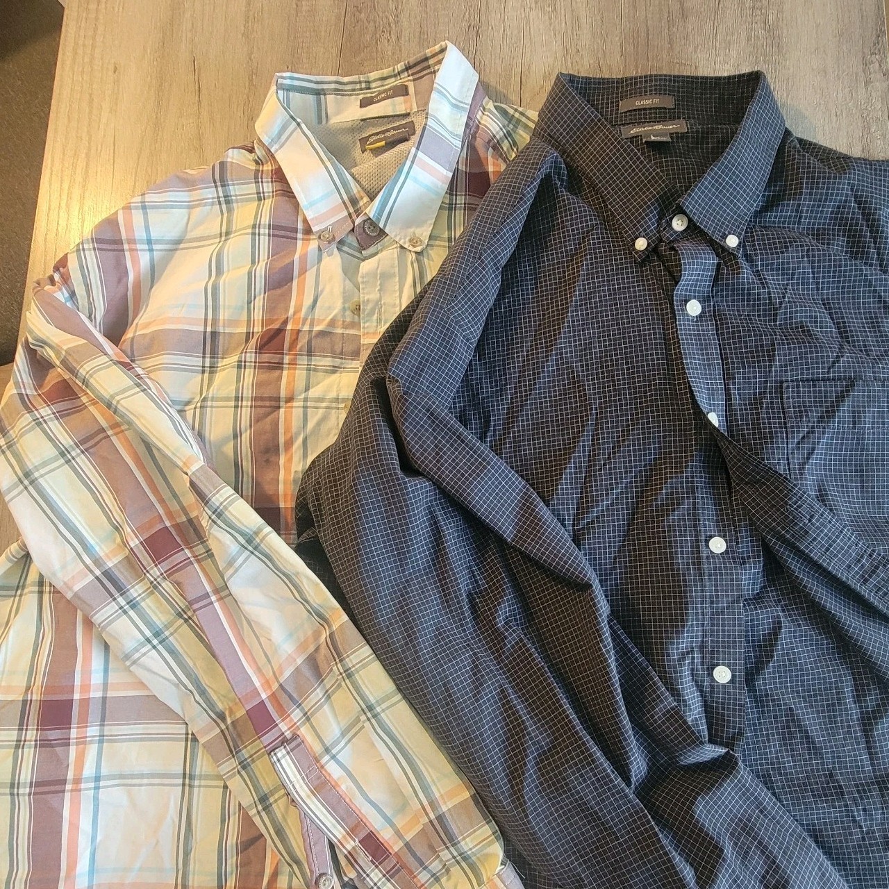Eddie Bauer Lot of 2 Men's T2XL Long Sleeve Button Down Shirts. Classic Fit.