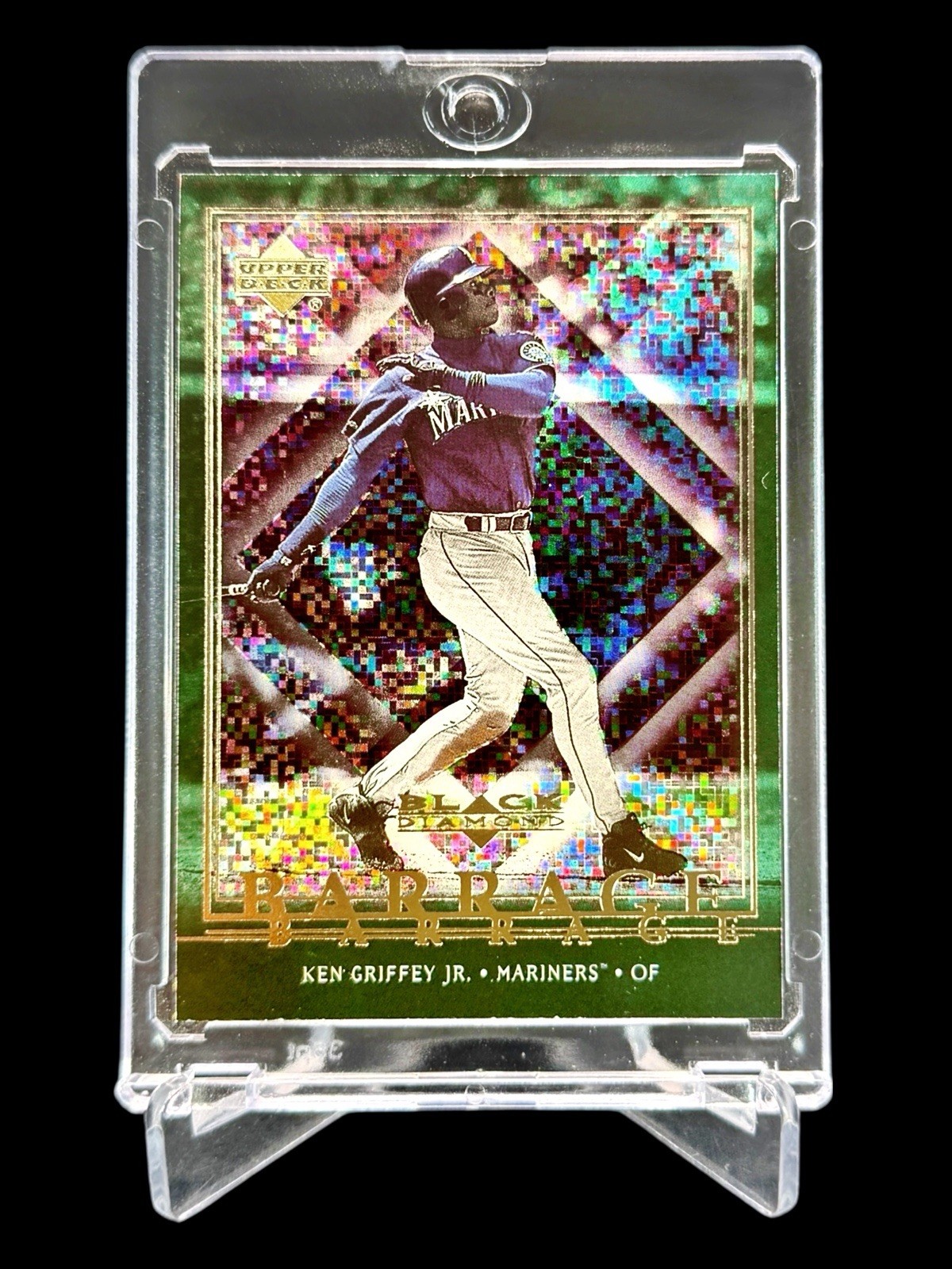 1999 Upper Deck KEN GRIFFEY JR “BARRAGE” BLACK DIAMOND REFRACTOR🔥ULTRA RARE🔥