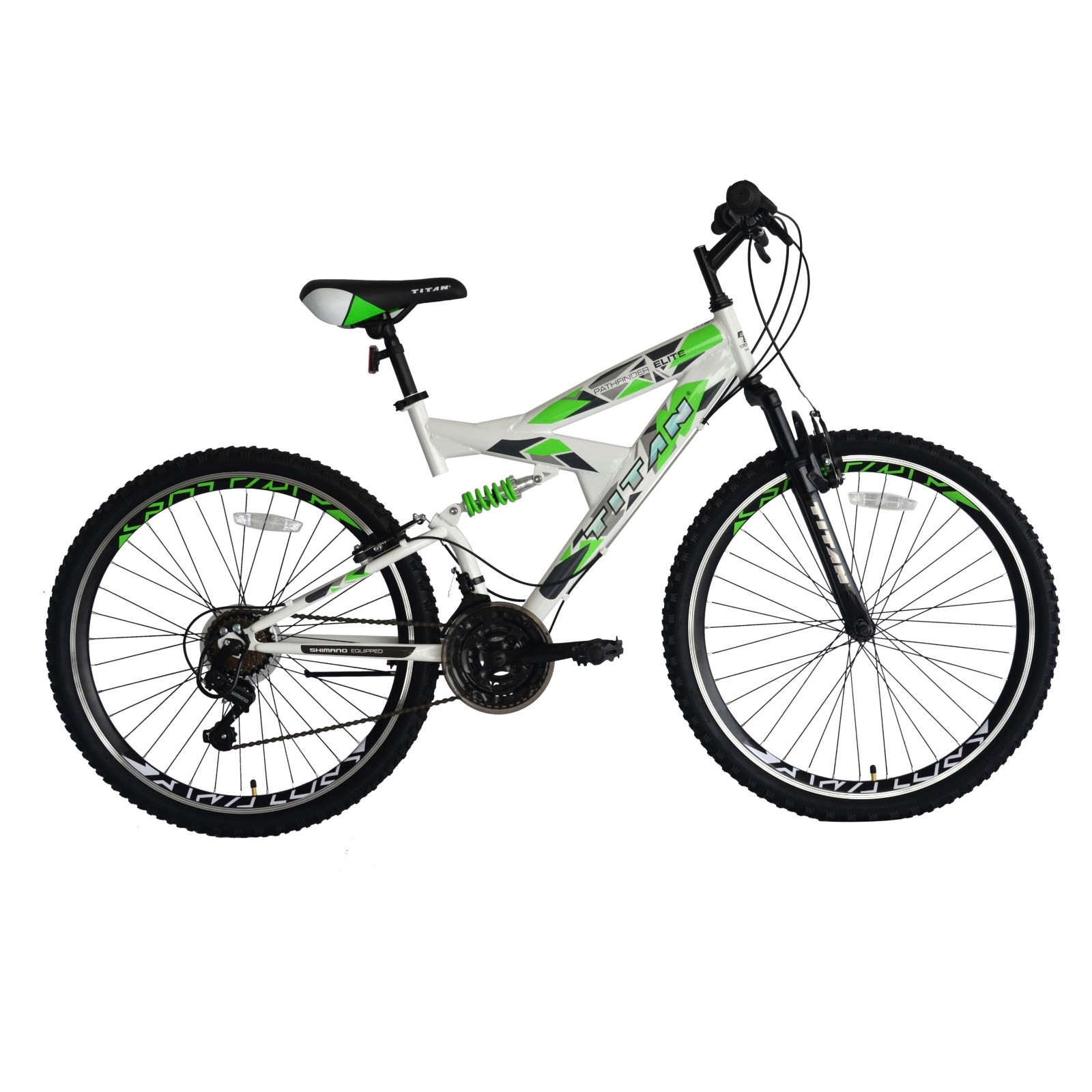 TITAN Pathfinder Elite Dual Suspension Mountain Bike Unisex 21-speeds, 18-Inch