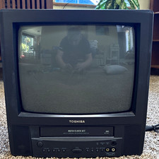 Toshiba MV13L3 13" CRT TV VHS VCR Combo Front A/V Inputs Auto Clock Set