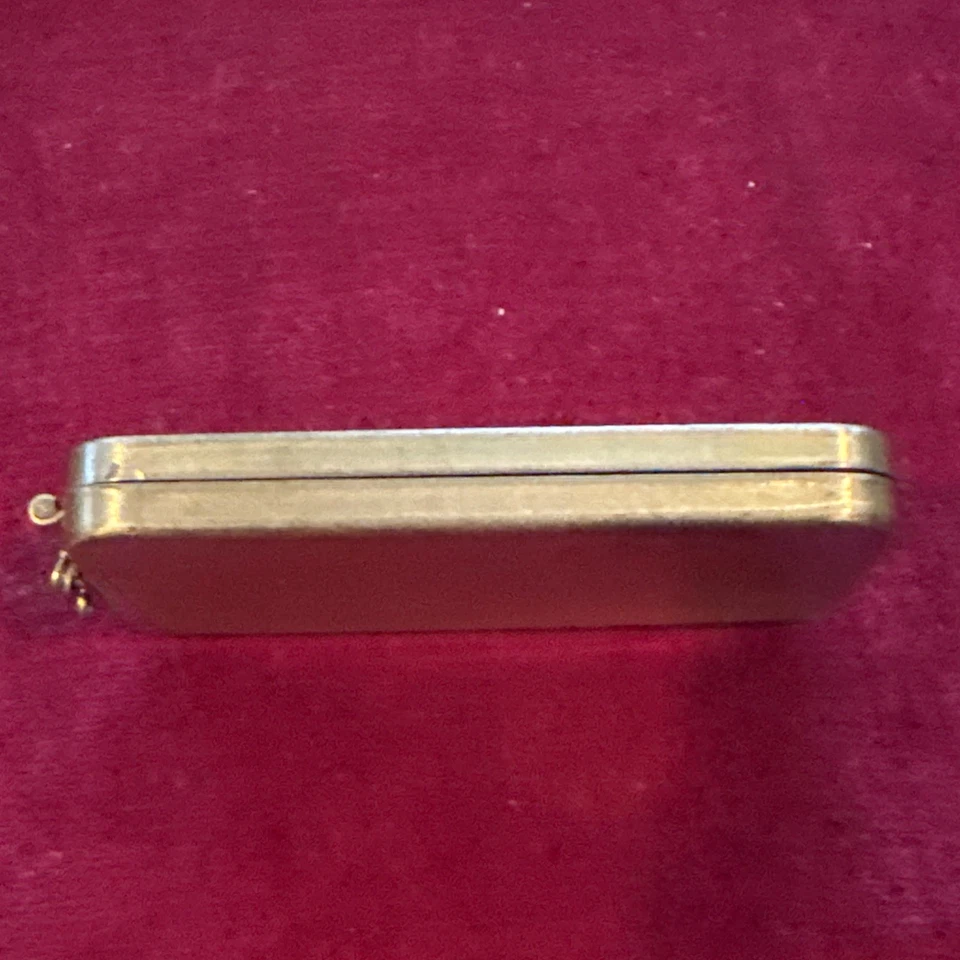 1950s Vintage BRASS CREDIT CARD CHARGE PLATE HOLDER Velvet Lined Inside - Image 3 of 4