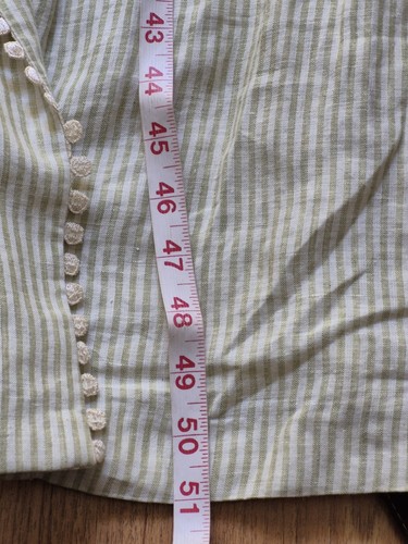 Vintage Emporio Armani 100% Flax Linen Stripped Raffia Long Duster Carnigan M - Picture 24 of 24