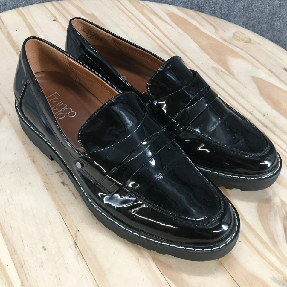 Franco Sarto Zapatos Mujer 7.5 M Cassandra Lugsole Sin Cordones Penny Mocasín Negro Foto 3 de 4