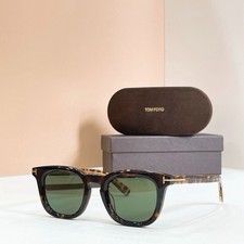 TOM FORD TF1326 Tortoise Square Sunglasses Green Lens Gold Detail 48-24-145