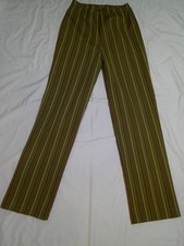 Vtg 70's Disco Hippie Double Knit Funky ZIG ZAG Stripe Polyester Pants 26L NWOT