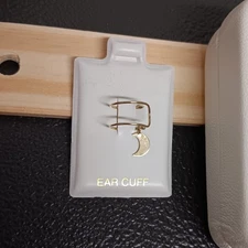 ❤️  10k Gold Double Row Hoop Moon Ear Cuff ~ Boho Cool CHIC Solid Real 10kt