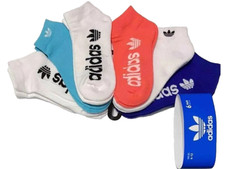 adidas Originals Trefoil Socks Mens Large 6 Pairs Quarter Multicolor NWT