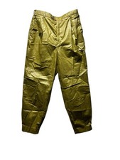 Vtg 80s Menswear Highwaisted Tapered Pleated Shiny Trousers Pants 26  x23.5  