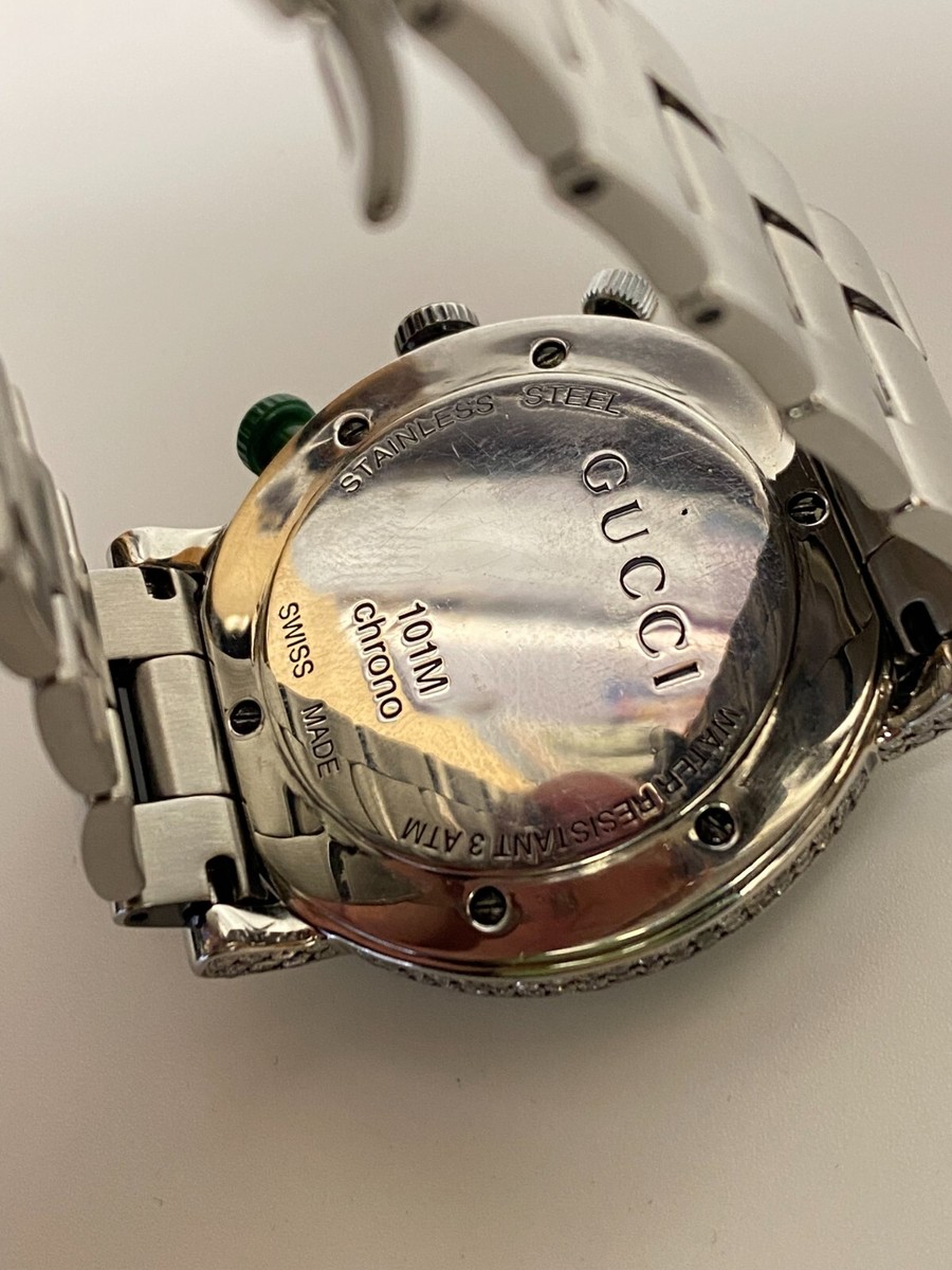 Gucci 101M G-Chrono 44mm 2.50ctw Diamonds Chronograph Swiss