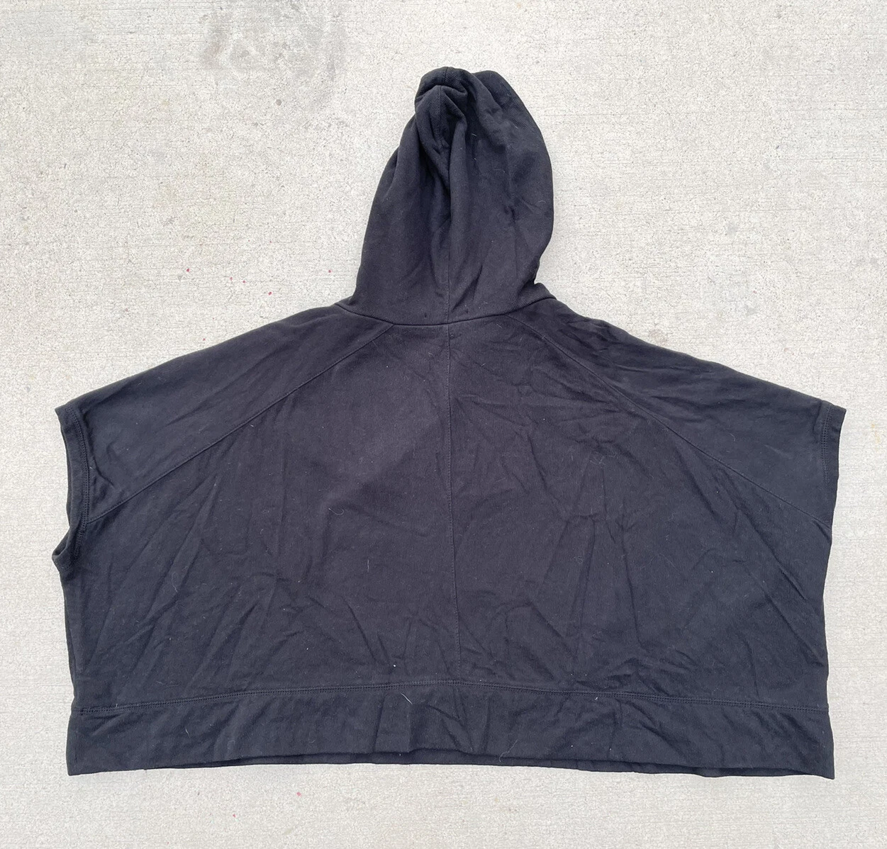 FELPA CON CAPPUCCIO T ALEXANDER WANG CAPE NERO PONCHO CAPPOTTO COTONE Taglia Small