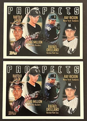 (2) 1996 TOPPS BARTOLO COLON ROOKIE RC #428 PROSPECTS RICKEN MILLION YANKEES 2