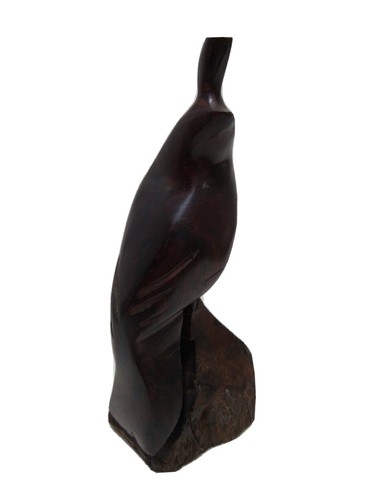 VTG MCM Teakwood Wood Handmade Carved Quail Bird Art Statue Figure - 第 1/11 張圖片