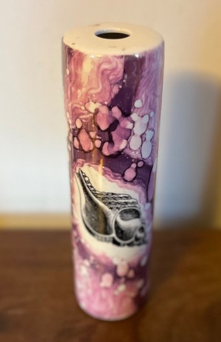 Antique 19th century English Pink Luster Pottery Rolling Pin with Sea Shells - Picture 7 of 11
