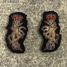 UK British Army Surplus Issue Bullion Wire No.1 Blues REME Collar Badges, Patch