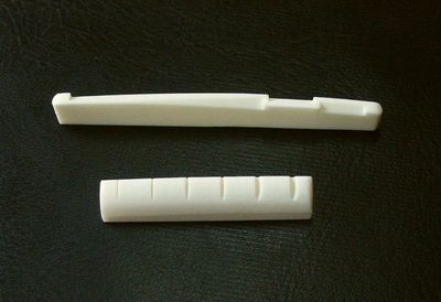 Knochen Steg, Stegeinlage + Sattel  Akustik-, Western-Gitarre, bone saddle + nut