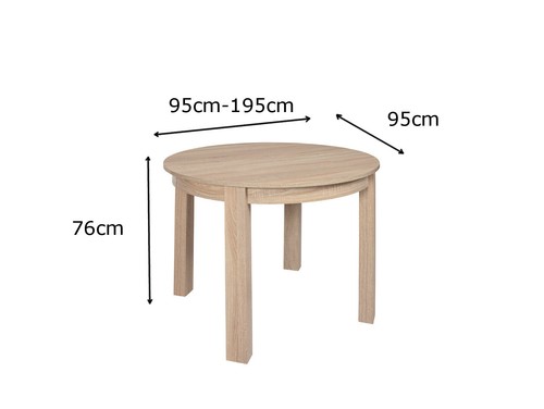 Small round table in oak Sonoma, extending to 195cm, high quality - Picture 3 of 8