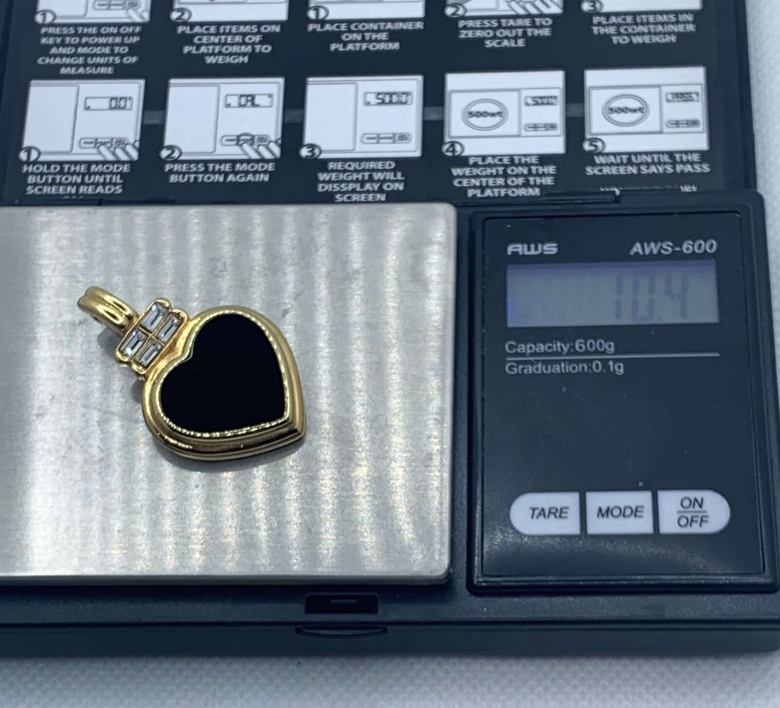 VTG KJL Kenneth Jay Lane Black Heart Rhinestone G… - image 8