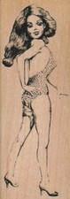 Lady 1 1/2 x 4 1/4" Rubber Stamp" Rubber Stamp, Woman Stamp, Lady Stamp