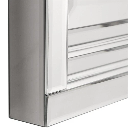 Uttermost Alanna Glass and MDF Wood Frameless Vanity Mirror in Gray - Picture 5 of 8