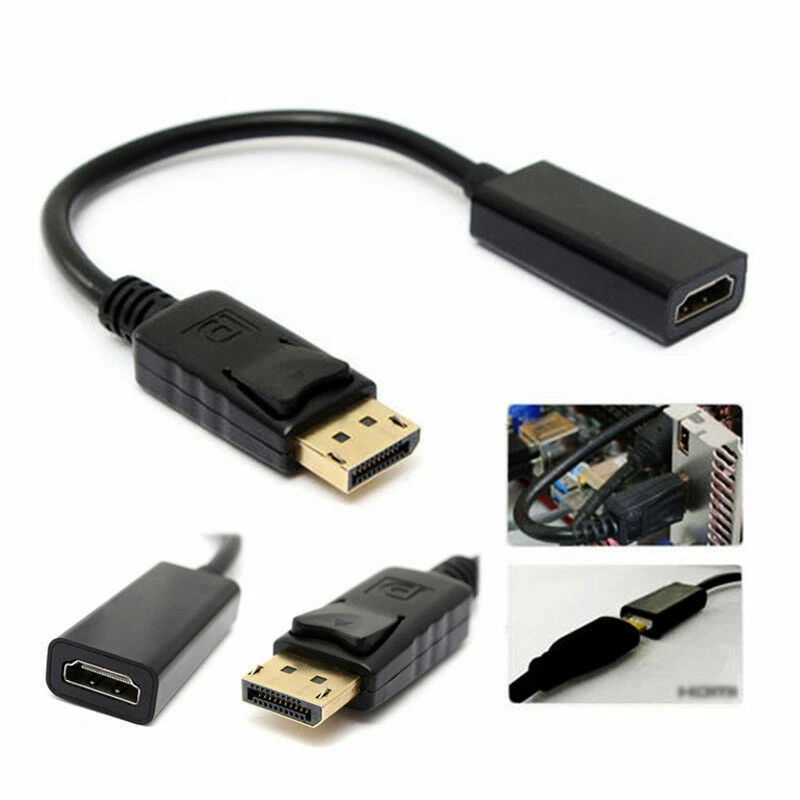 Displayport DP Male to VGA DVI HDMI Female Display Port Converter Adapter Cable - Image 2 of 4