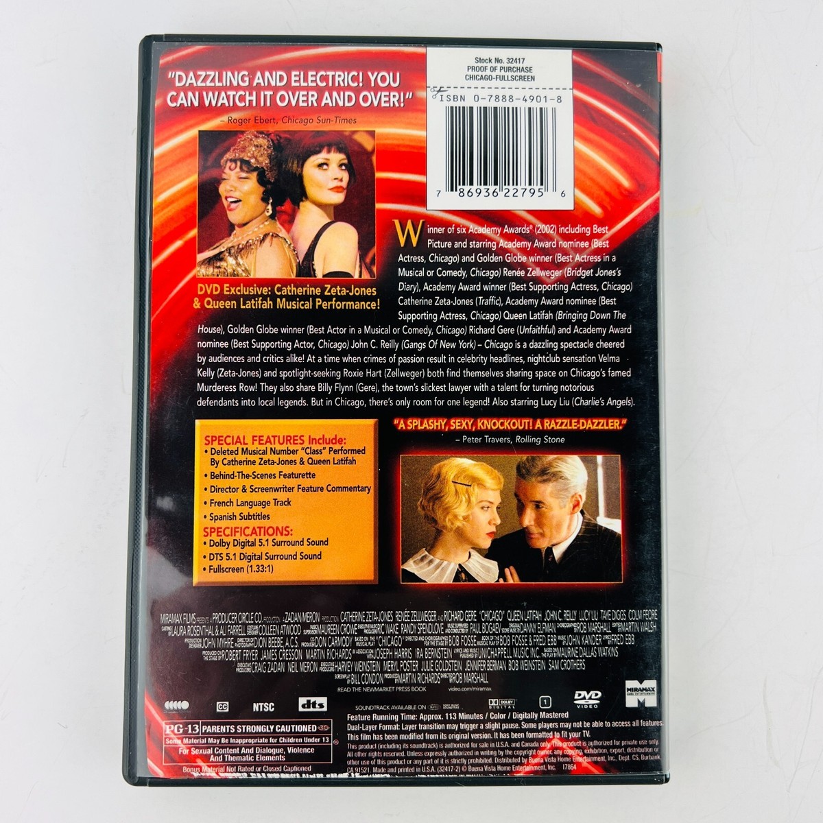 Chicago Musical (Fullscreen Edition) DVD 31398135180| eBay