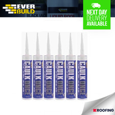 6 x Everbuild Caulk Once Highly Flexible Painters Decorators Filler White 295ml