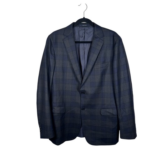 Ermenegildo Z Zegna Blazer Drop 8 Deko Sport Mantel Jacke Navy Blau Kariert Herren 52R