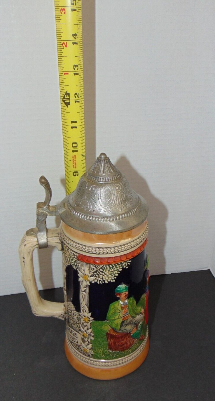 Vintage Gerz Gerzit German Beer Stein Handarbeit West Germany 11" Tall