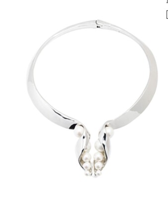 $175 Carolee Y Front  Glass  Pearl  16  Collar Necklace X619