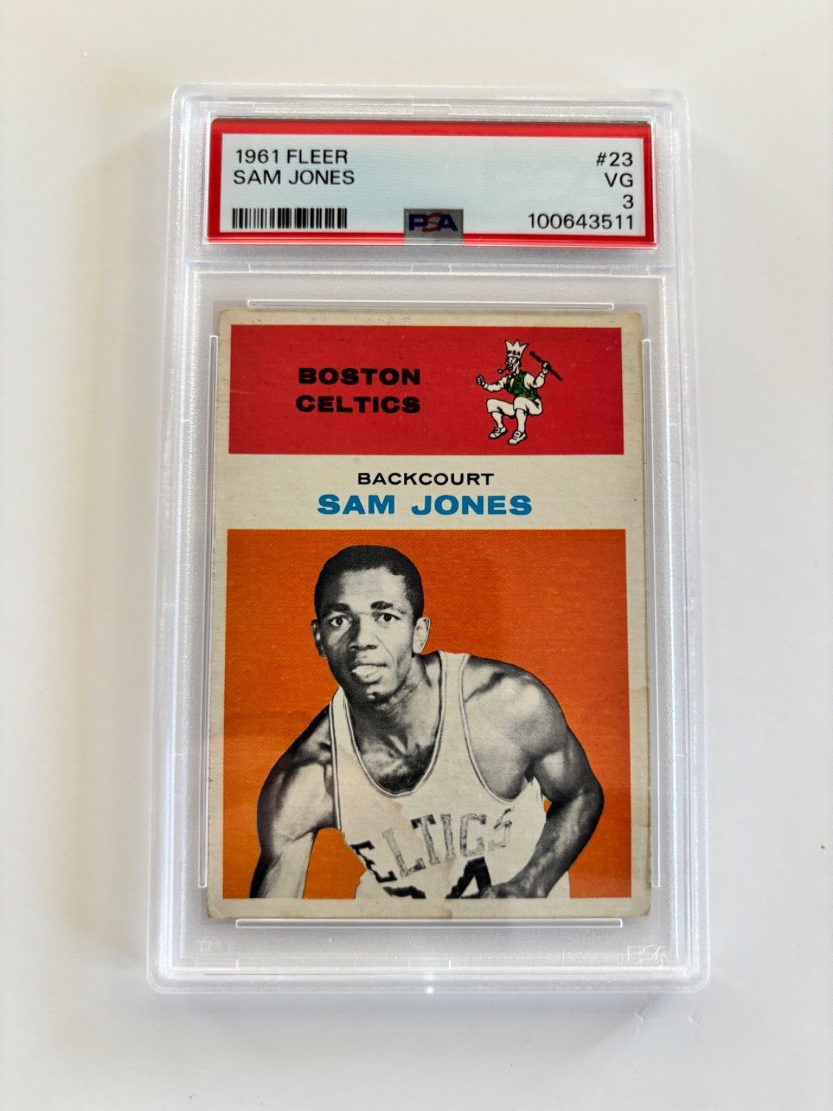 1961 Fleer Basketball #23 SAM JONES BOSTON CELTICS PSA 3 ROOKIE HOF