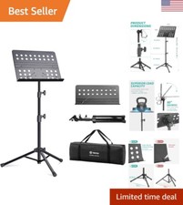 Sheet Music Stand-Metal Professional Portable Perforated Music Stand with Car...