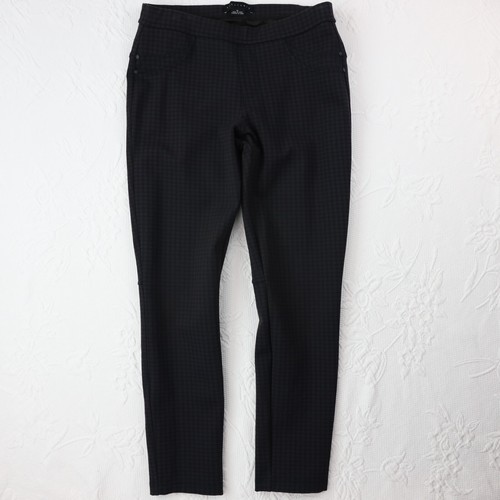 Sanctuary Pants Womens M Ponte Leggings Brown Blue Check Geo Rayon Blend Medium - Picture 11 of 11
