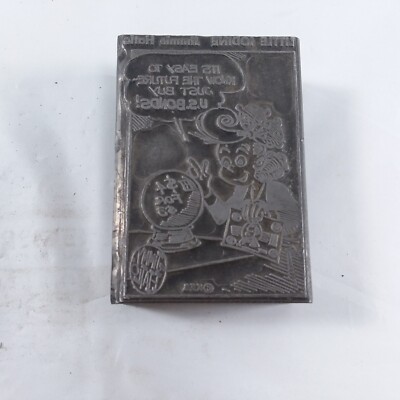 US Bonds Comic Strip Printers Block Letterpress Vintage