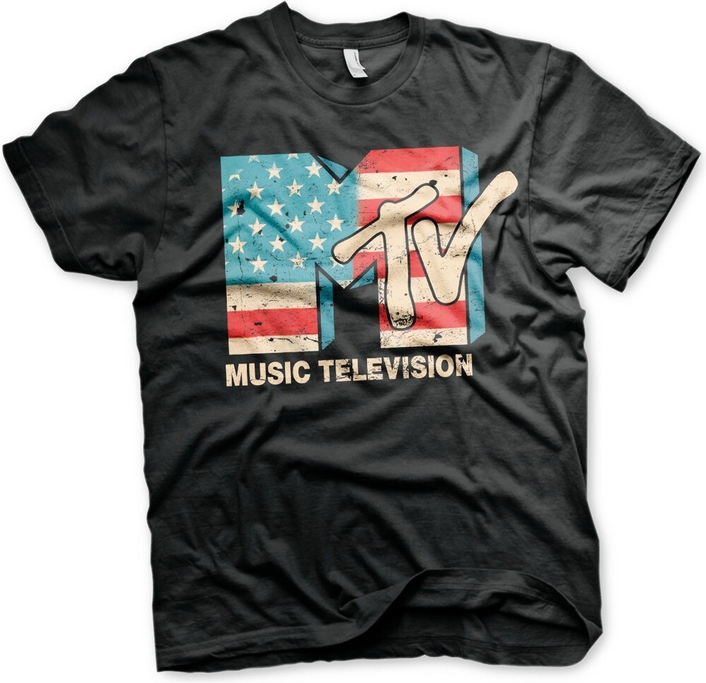 Футболка с флагом США MTV Distressed черная 5390₽