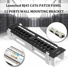 Cat6 12 Port Pro RJ45 Mini Patch Panel 110 Network w/ Surface Wall Mount Bracket