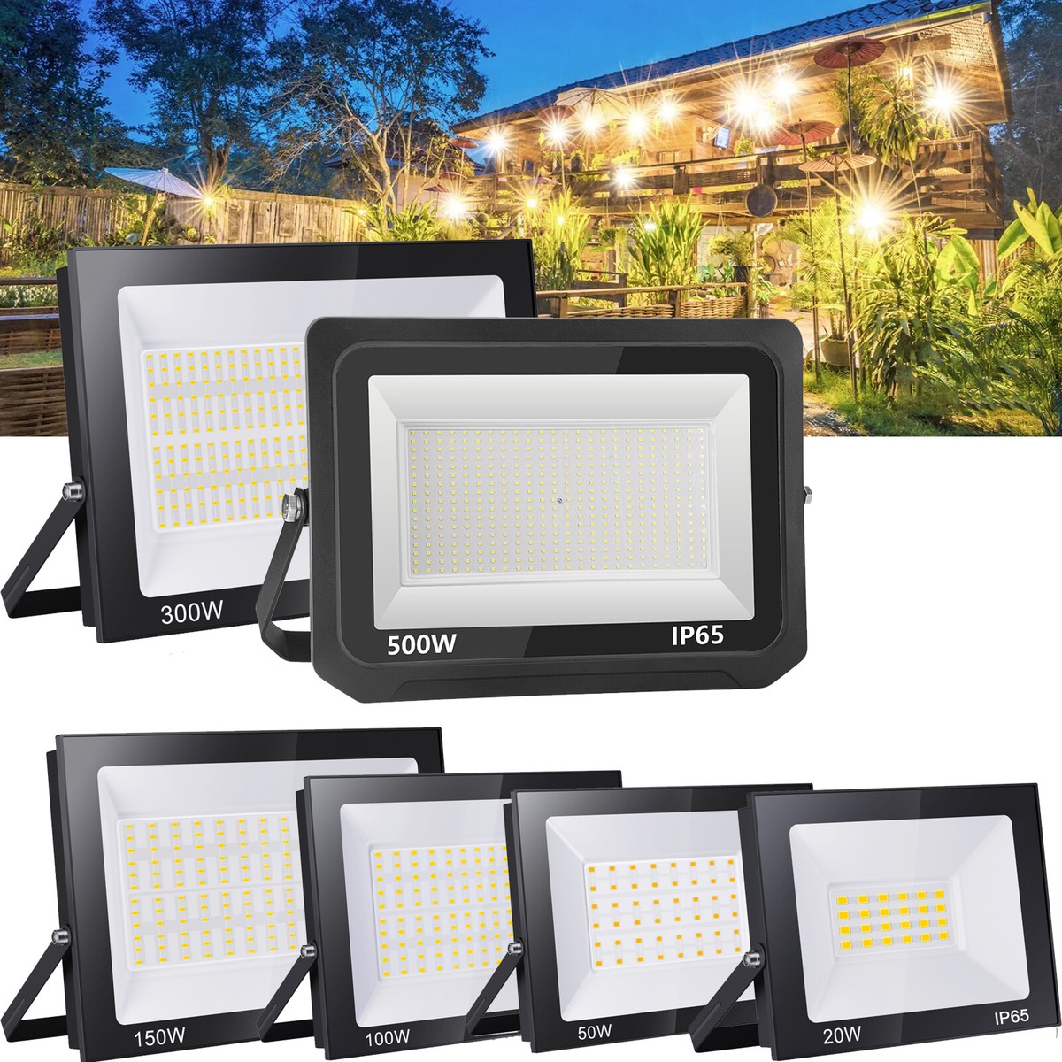 Foco exterior 10W 20W 30W 50W 100W 150W 300W 500W LED IP65