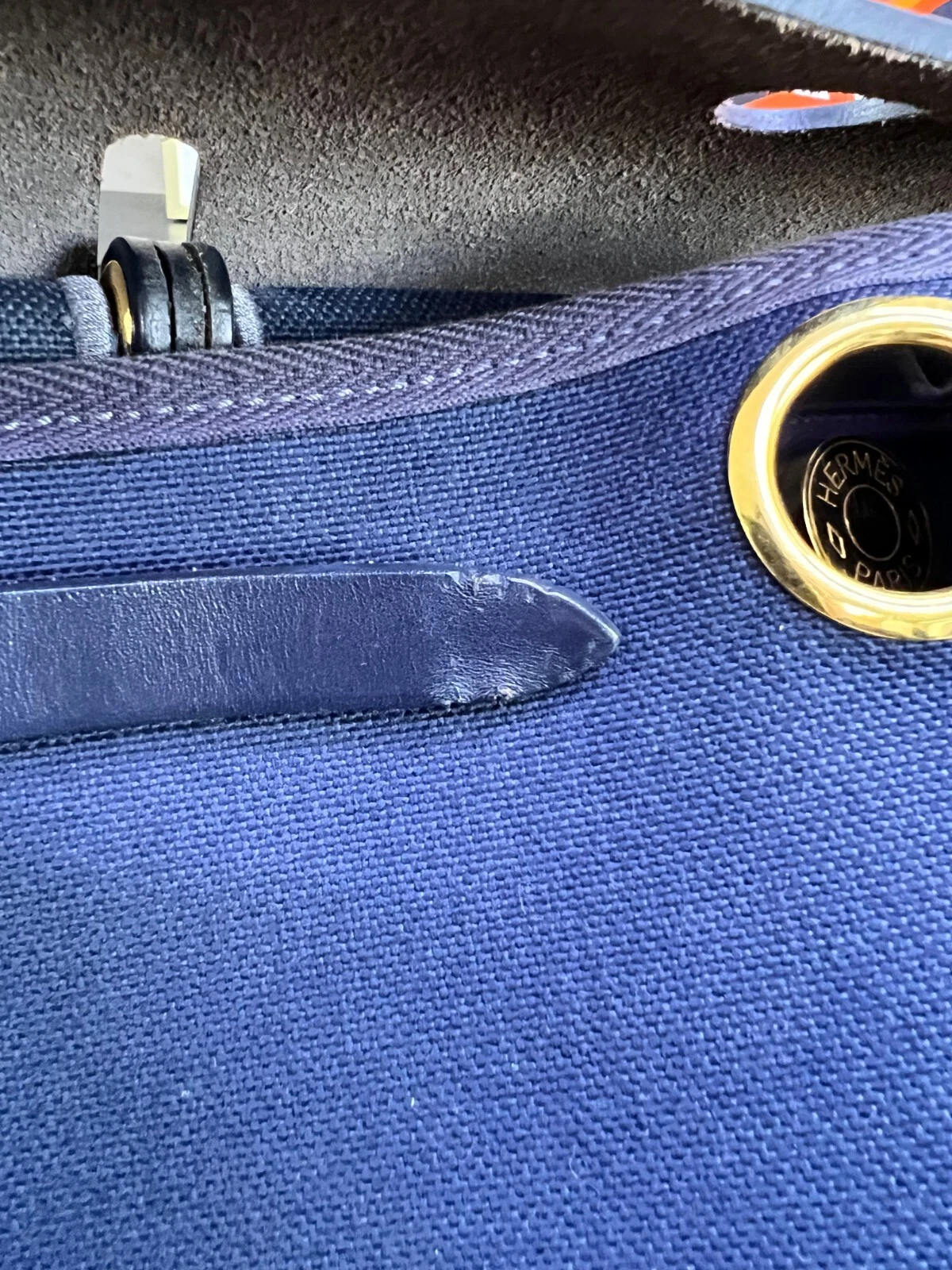 HERMÈS Autentica Hermes Herbag 31 in blu timbro Y