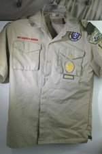 BSA Boy Scout Youth Shirt Khaki Short Sleeve Size Large 1126