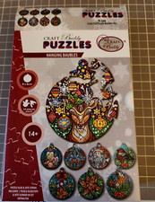 Craft Buddy PUZZLES - HANGING BAUBLES PK-XM8 - 8 Wood Puzzle Christmas Ornaments
