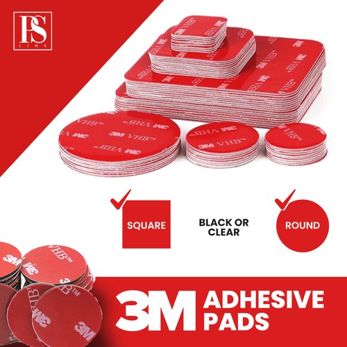 3M DOPPELSEITIGE PADS stark schwer VHB Kleber Befestigungsband rund quadratisch UK - Bild 8 von 13