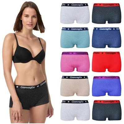 TEXEMP 10er Pack Damen Boxershorts Unterwäsche Panty Baumwolle Hotpants Slip Unterhose