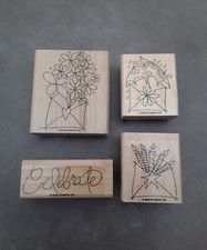 Send A Celebration Rubber Stamps Set Of 4 Stampin' Up 