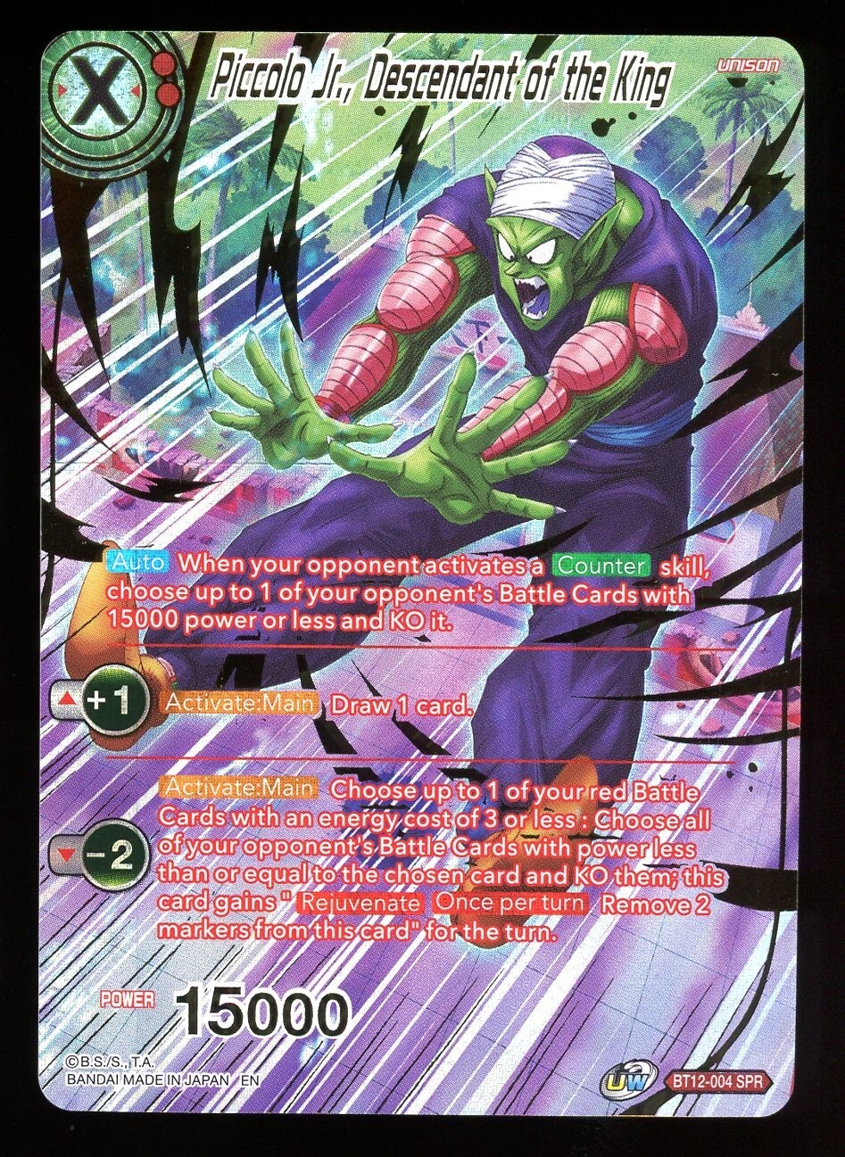 Piccolo Jr. Descendant of the King BT12-004 SPR Foil Dragon Ball Super Card Game