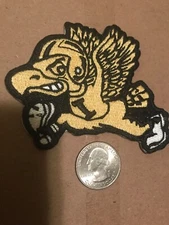 vintage embroidered iron on patch 3.5” x 3"  Nice Rare