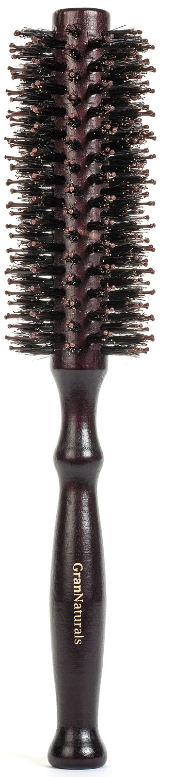 1.75 Inch Round Hair Brush with Boar and Nylon Bristles and Wooden Handle  